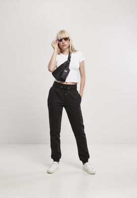 Black jogging pants with high waist lady