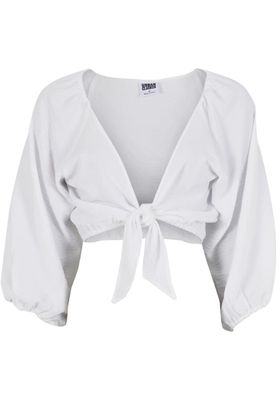 Elegant strukturerad blus med knut