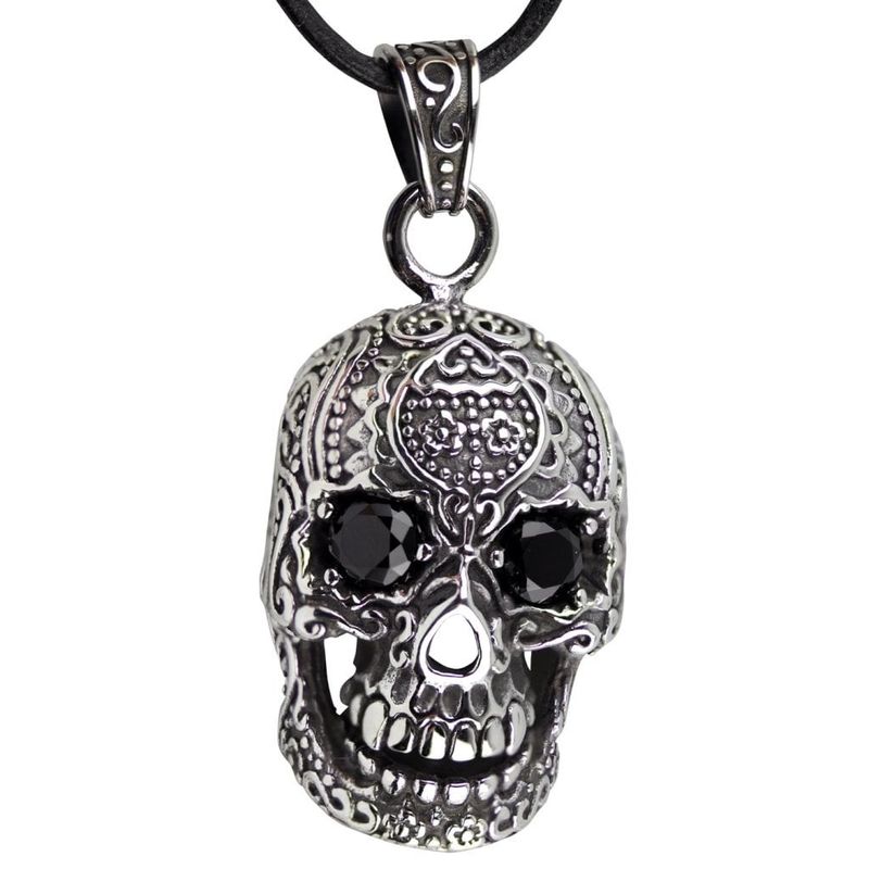 Patterned Skull Necklace
