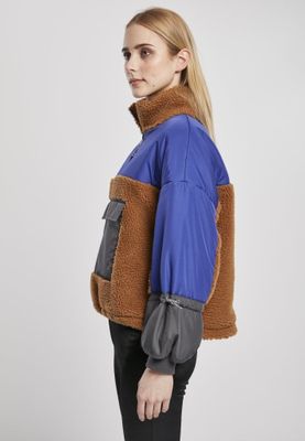 Three-tone teddy jacket for women