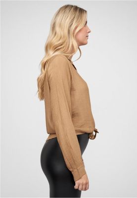 Viscose structure Blouse with tie detail