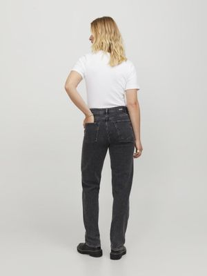 Jeans in a stretchy straight fit with a button fly for women