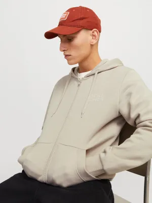Jack & Jones ziphoodie med gummitryck