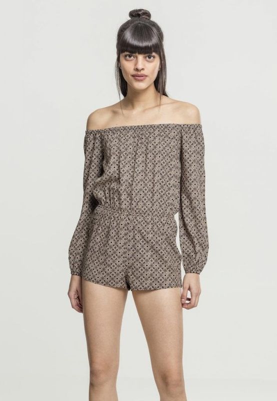 Langærmet jumpsuit med korte bukser