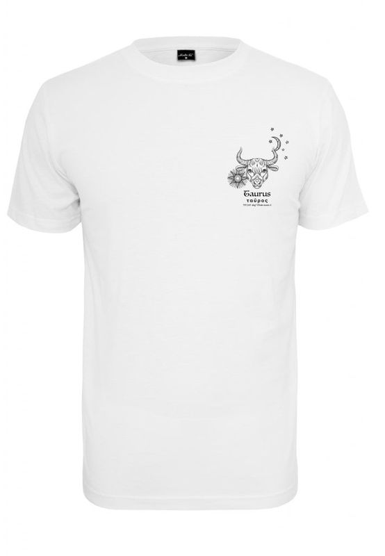 Vit t-shirt med stjärntecknet Oxen