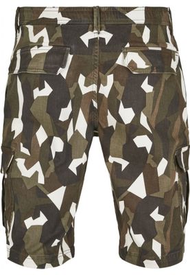 Geometric camo cargo shorts