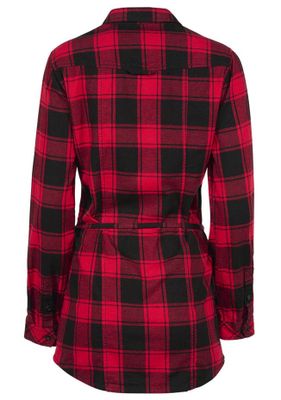 Long-sleeved flannel shirt dress - women