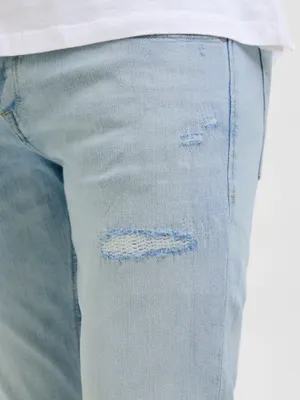 Ljusblå slitna jeans slim fit - GLENN
