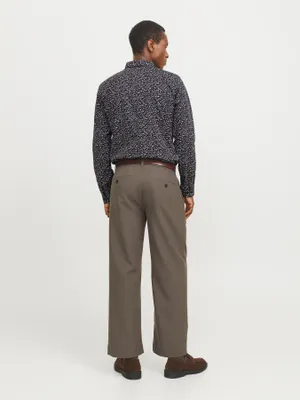 Blommig kostymskjorta slim fit poplin