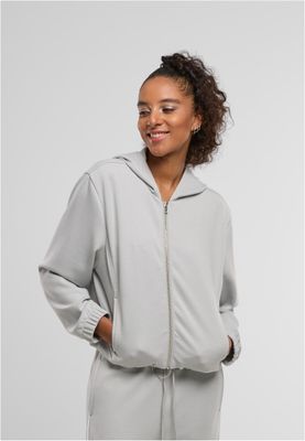 Zip-hoodie för dam med dragkedja – ljus asfaltgrå