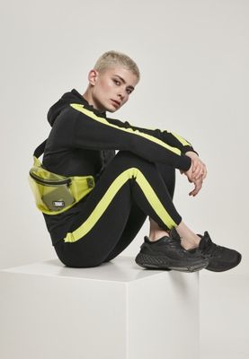 Sort hættejakke med neonfarvet stribe lady