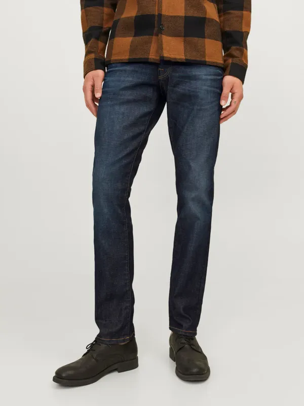 Slim fit jeans herr mörkblå - GLENN