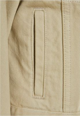 Light Oversized Short Denim Jacket with Metal Buttons