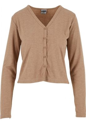 Women's ribbed cardigan with button closure