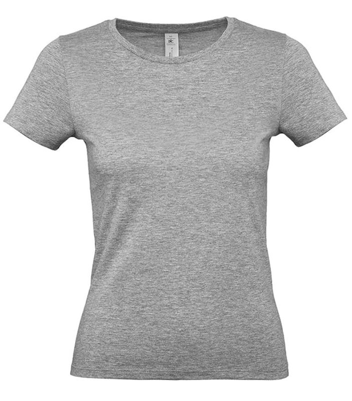Basic T-shirt lysegrå damer E150