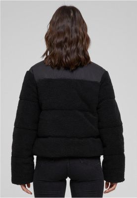 Short sherpa mix puffer jacket lady