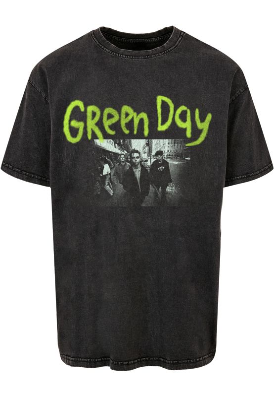 Green Day, svartvit bild Green Day Dookie Anniversary Oversize Acid Tee T-shirt – svart