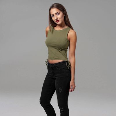 Ladies Lace Up Cropped Top