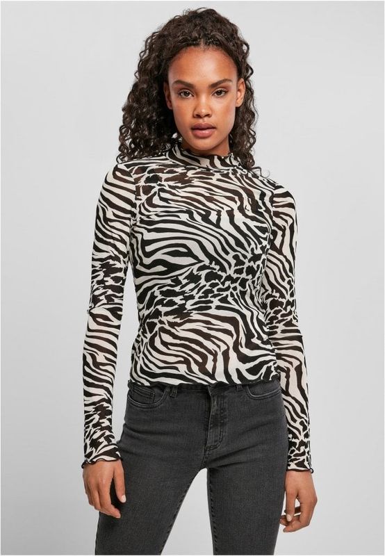 Ladies AOP Mesh Turtleneck Longsleeve