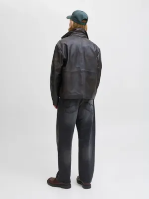 Svarta tvättade baggy fit jeans - ALEX