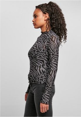 Ladies AOP Mesh Turtleneck Longsleeve