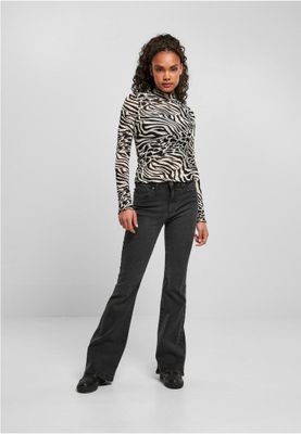 Ladies AOP Mesh Turtleneck Longsleeve