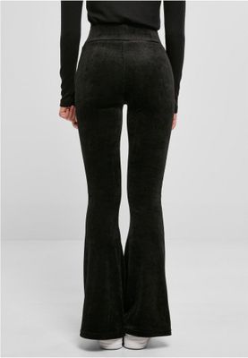 High Waist Rib Velvet Flared Leggings
