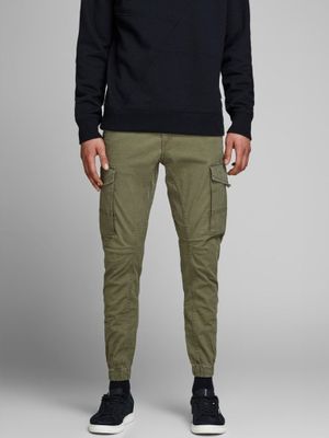 Olive cargo pants with cuffs
