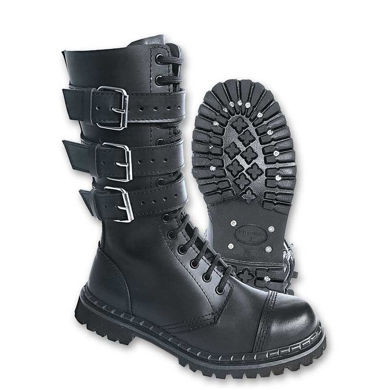 Leather boots with steel cap