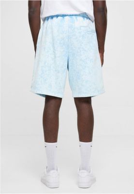 Light blue batik patterned terry shorts