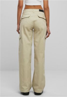 Ladies High Waist Straight Denim Cargo Pants