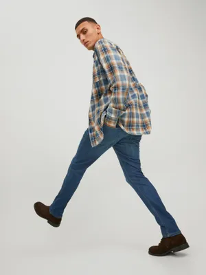 Mörkt blå slim fit jeans herr - GLENN