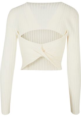 Tröja för dam med skuren bakifrån slim – whitesand