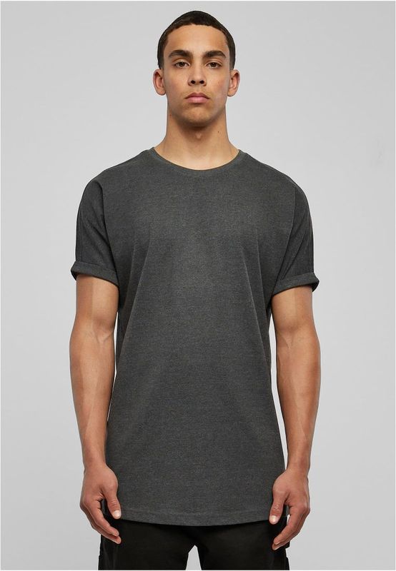 Long Shaped Turnup Tee Charcoal
