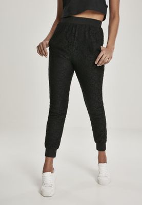 Sort joggebuk med blondedame