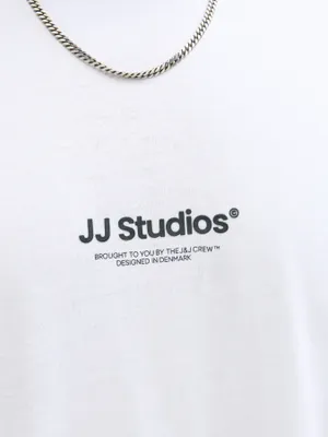 Vit T-shirt med liten logga – Jack & Jones Plus Size