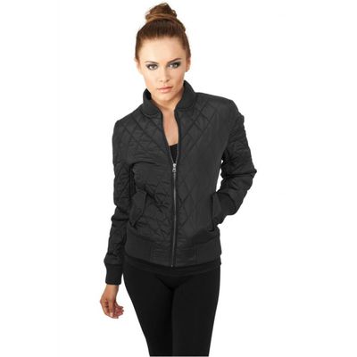 Nylon jacket lady with checkered pattern
