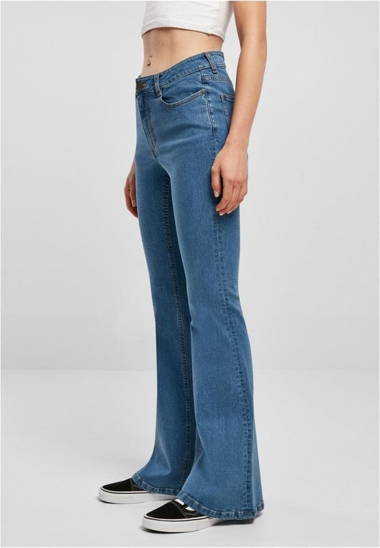 Ladies Organic High Waist Flared Denim Pants