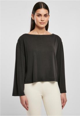 Ladies Short Modal Bateau Necklinie Longsleeve