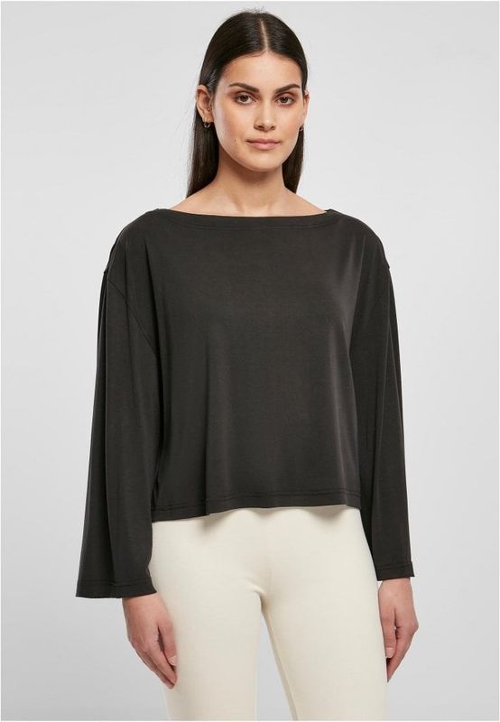 Ladies Short Modal Bateau Necklinie Longsleeve