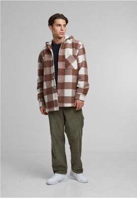 Checked jacket with hood for men