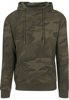 Camo-hættetrøje med høj hals