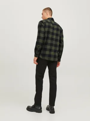 Tunn flanellskjorta slim fit herr