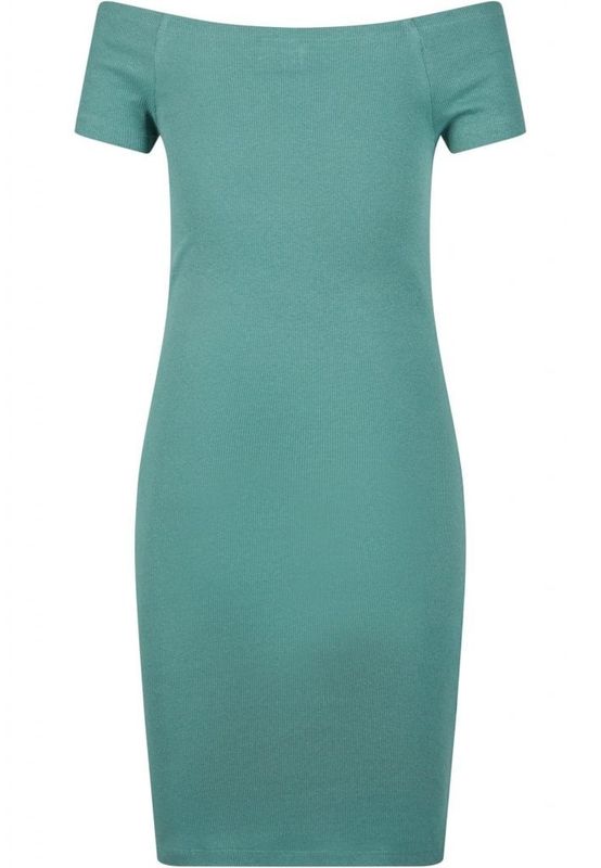 Ladies Off Shoulder Rib Dress