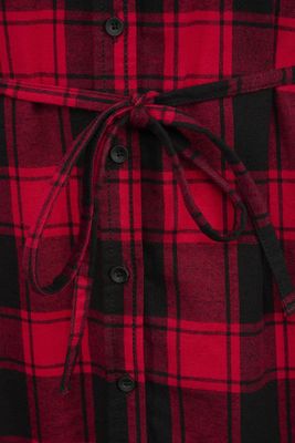 Sleeveless shirt dress flannel - ladies