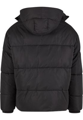 Puffer Jacket With Flap Hood Jacka för herr regular – svart