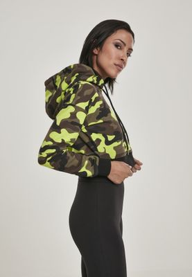 Talje kort camo hættetrøje damer