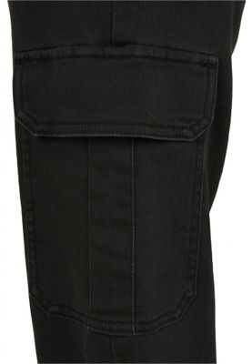 Ladies Knitted Denim High Waist Cargo Pants