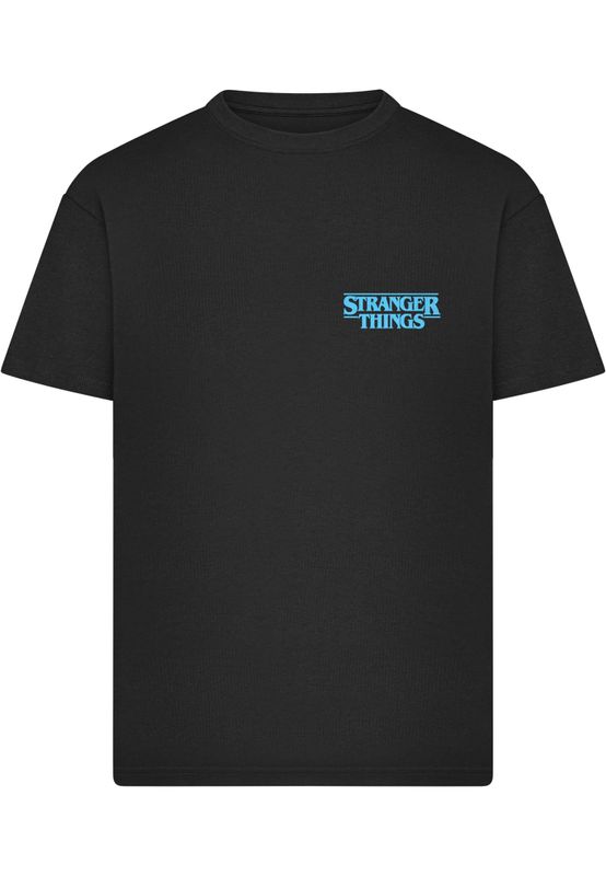 Stranger Things Logotyp bröst och stor grafik rygg Logotyp T-shirt för herr – svart