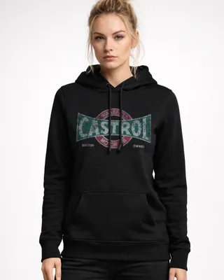 Castrol Vintage Girly Huvtröja dam i svart